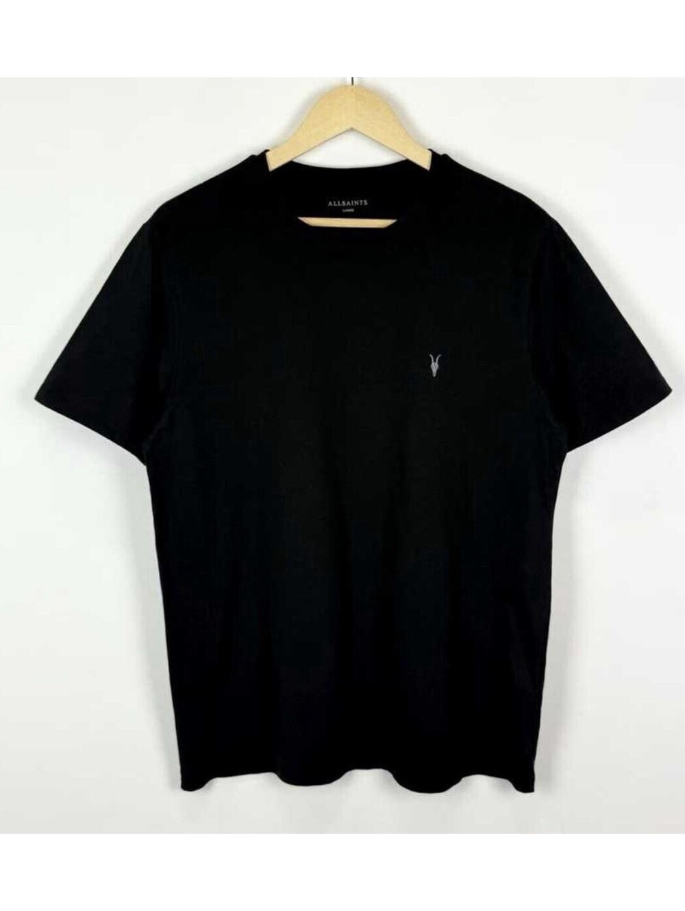 NEW All Saints Tonic Crew Neck Slim Ramskull T-Shirt Jet Black SMALL NWT
